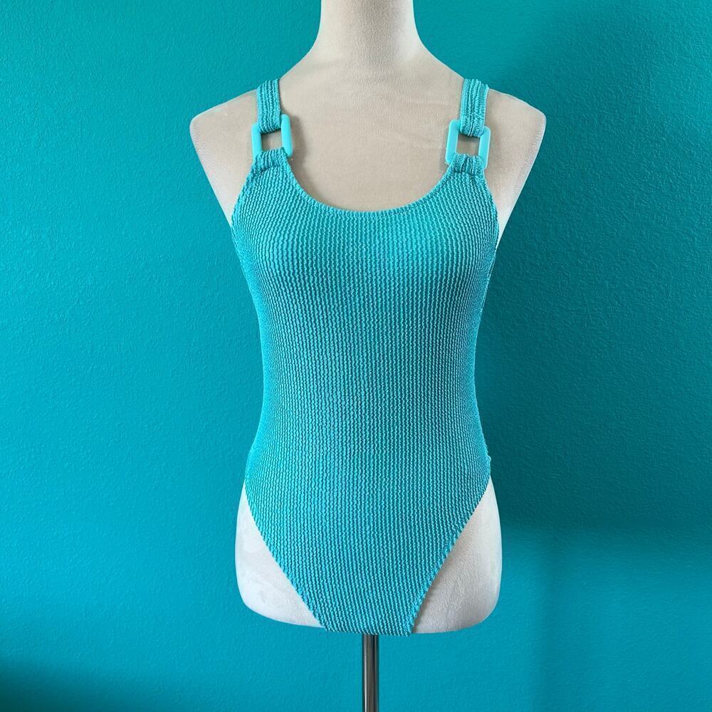 NWT Aerie Shimmery Crinkle Birthday Scoop Cheekiest One Piece Swimsuit